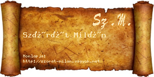 Szórát Milán névjegykártya